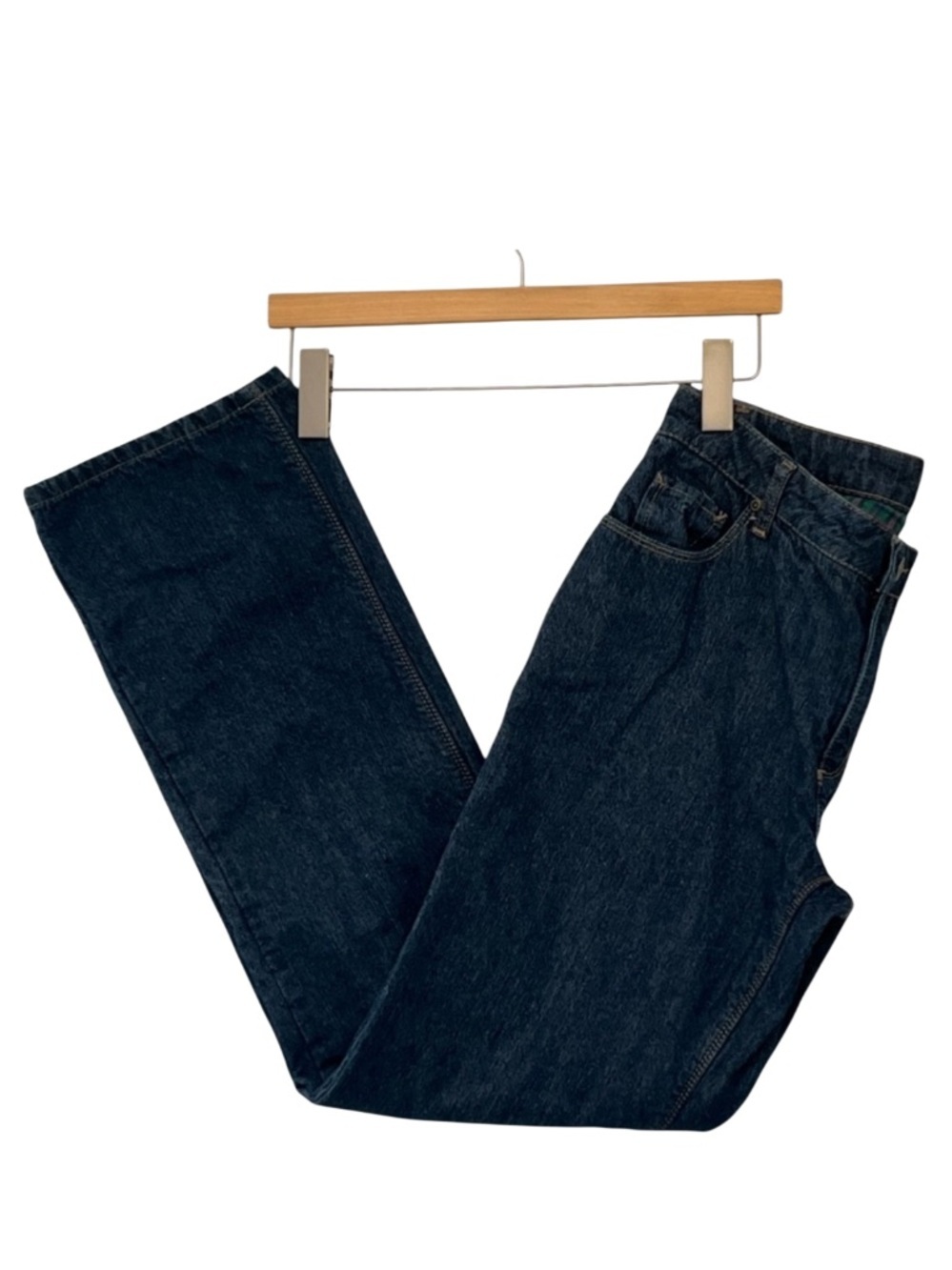 Natural Reflections Plaid Lined Dark Wash Jeans Size 6